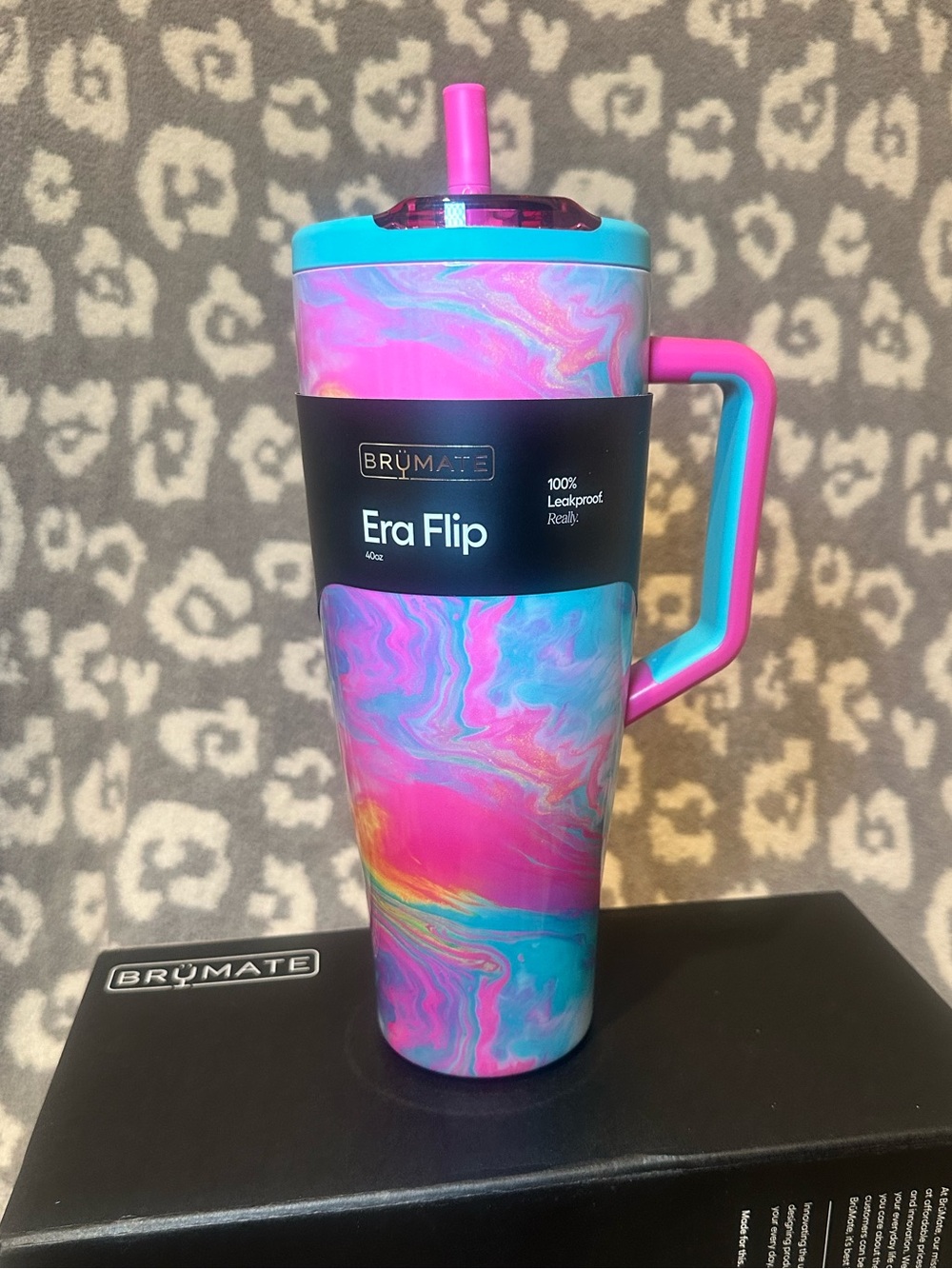BrüMate Era Flip 40oz Travel Mug  Limited Edition Rainbow 🌈 Swirl😍😍New 🌈